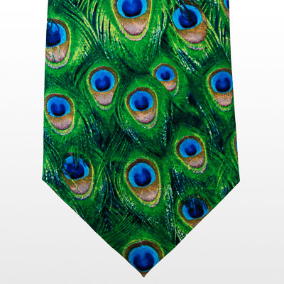 Silk tie - Louis Confort Tiffany - Peacock