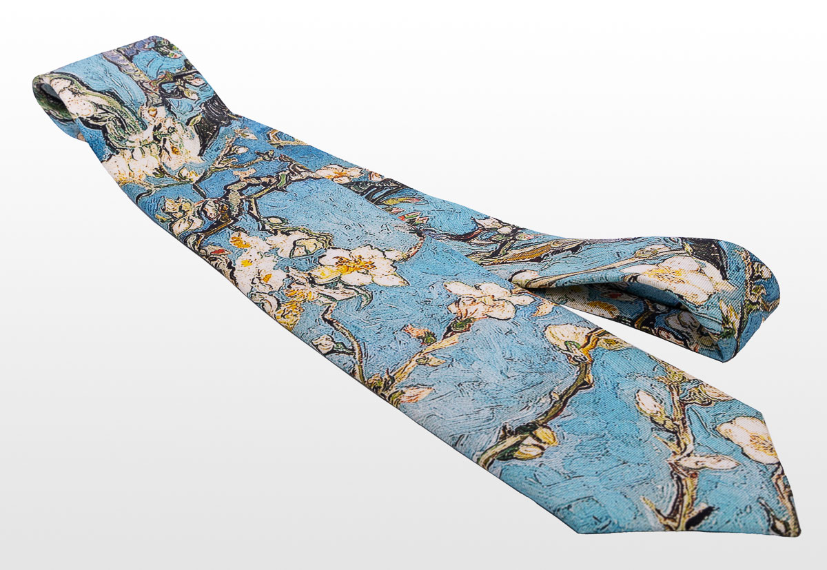 Silk tie - Vincent Van Gogh - Almond Branches in Bloom (detail)