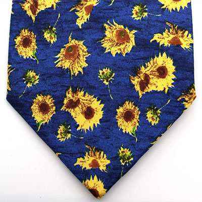 Van Gogh Silk tie - Sunflowers (blue)