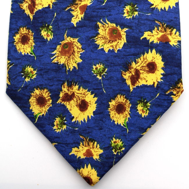 Cravate Van Gogh - Tournesols (bleu)