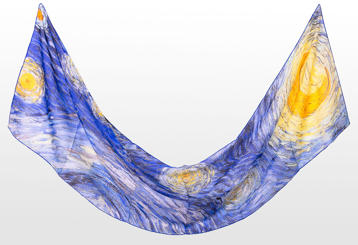 Sciarpa Vincent Van Gogh - Notte stellata (180 x 55 cm) (spiegato)