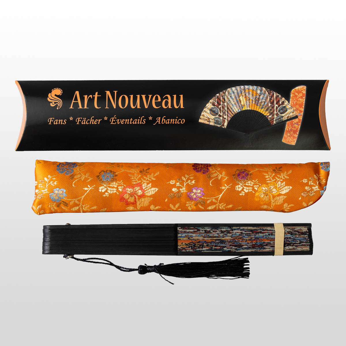 Eventail en bambou Mucha : Art Nouveau - Zodiaque (détail)