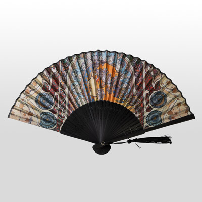 Eventail en bambou Mucha : Art Nouveau - Zodiaque