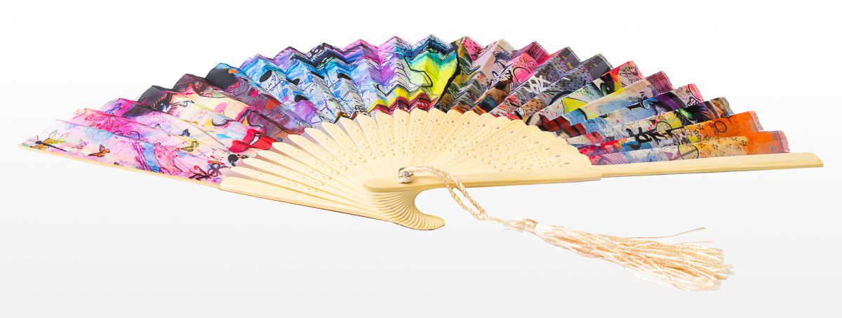 Abanico de bambú Loui Jover : Buzz (detalle 1)