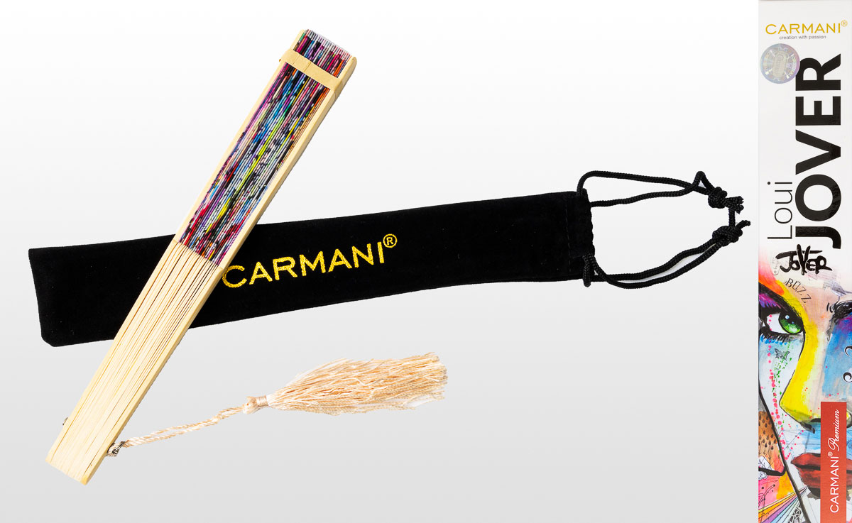 Abanico de bambú Loui Jover : Buzz (detalle 2)