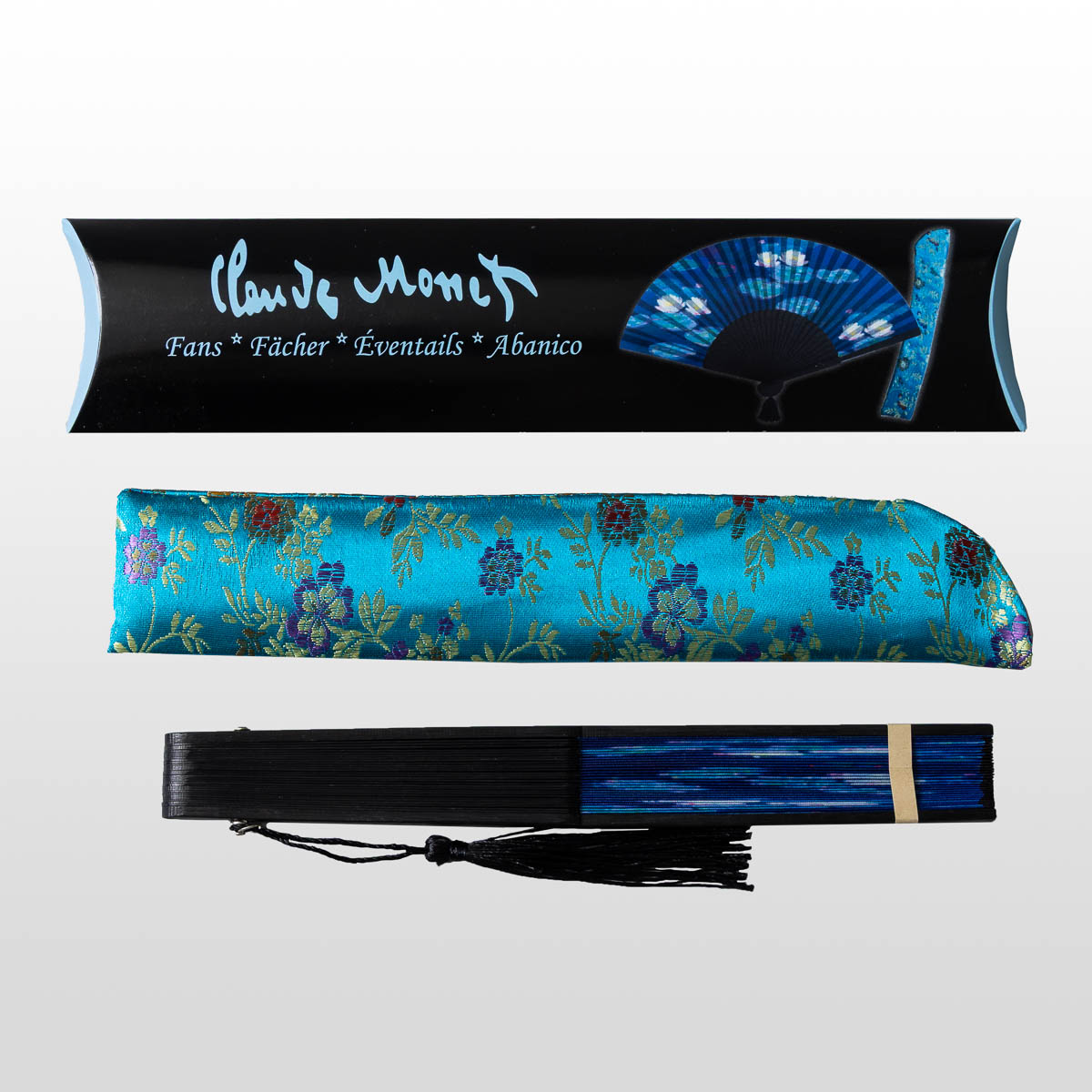 Eventail en bambou Claude Monet : Water Lilies (détail 1)