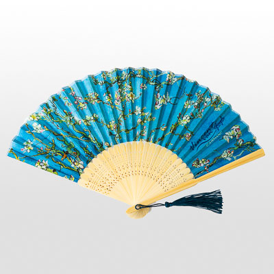 Vincent Van Gogh bamboo fan : Almond Branches in Bloom