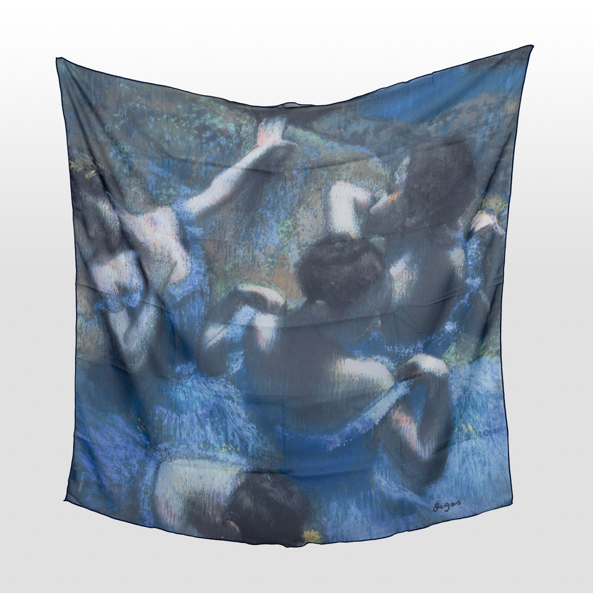 Foulard Edgar Degas - Danseuses bleues (déplié)
