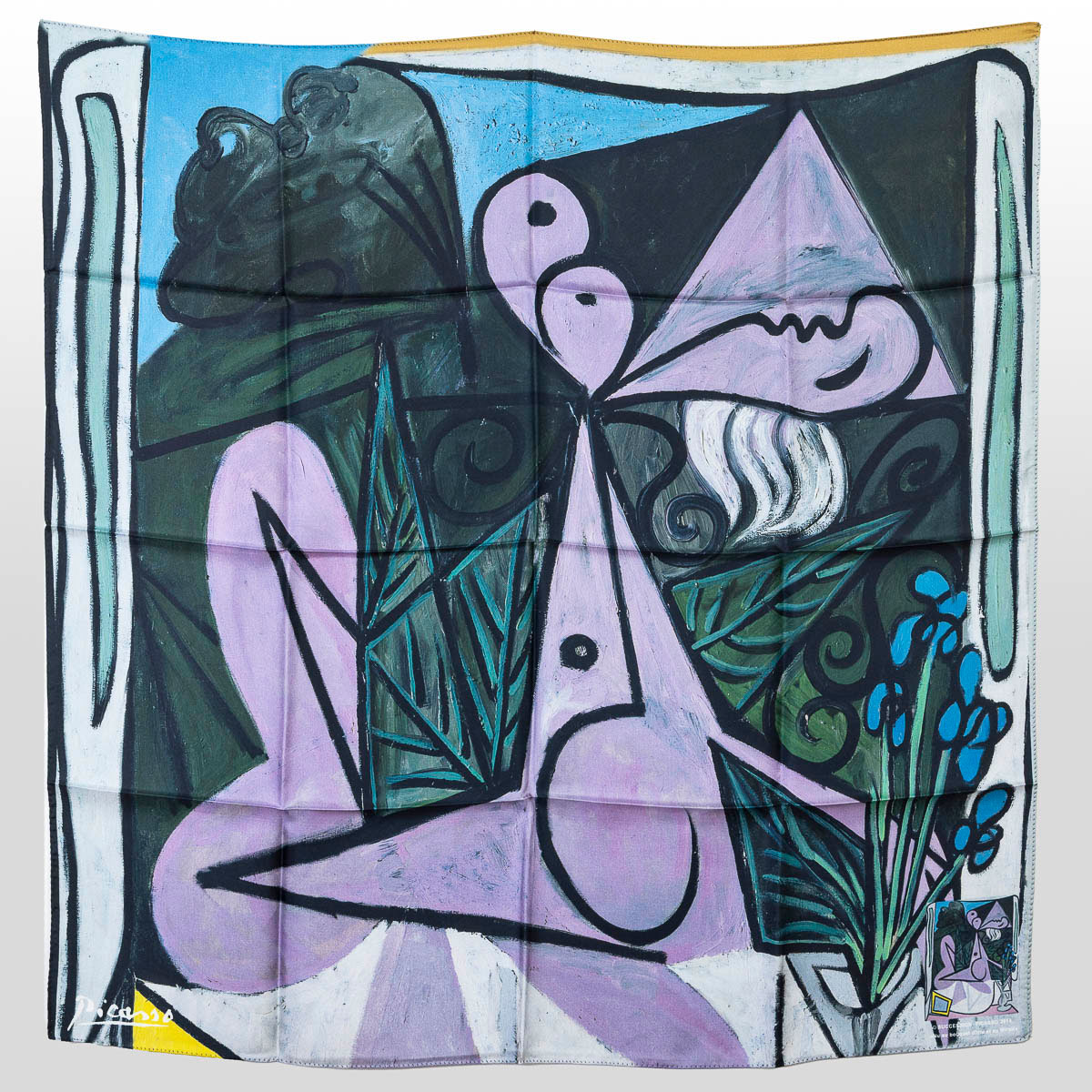 Picasso Scarf - Nude with a bouquet of irises and a mirror (unfolded)