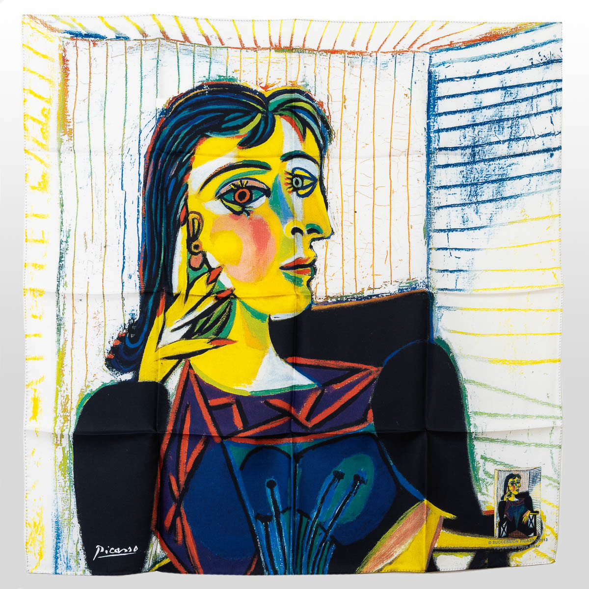 Picasso Scarf - Portrait of Dora Maar (unfolded)