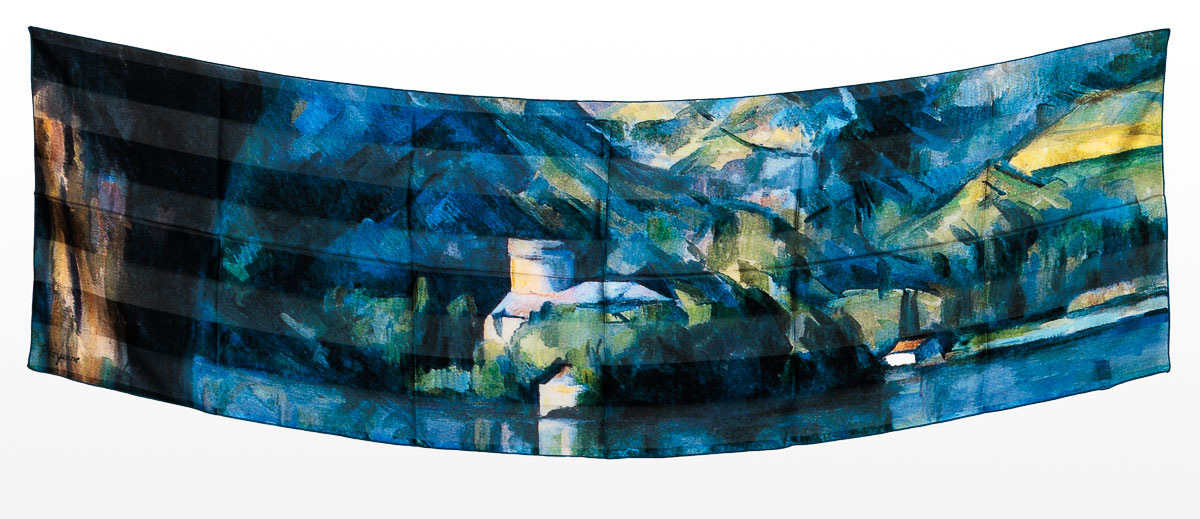 Paul Cezanne Scarf - Lake Annecy (unfolded)