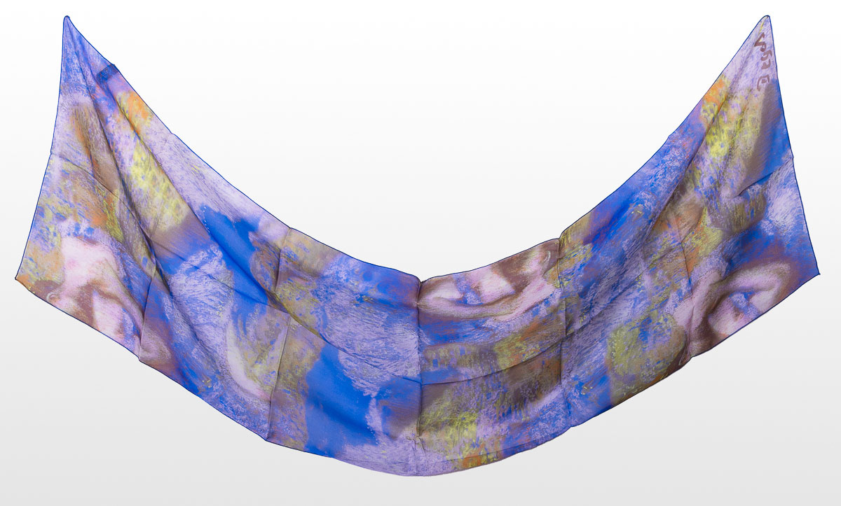 Foulard Edgar Degas - Ballerine (Blu) (spiegato)