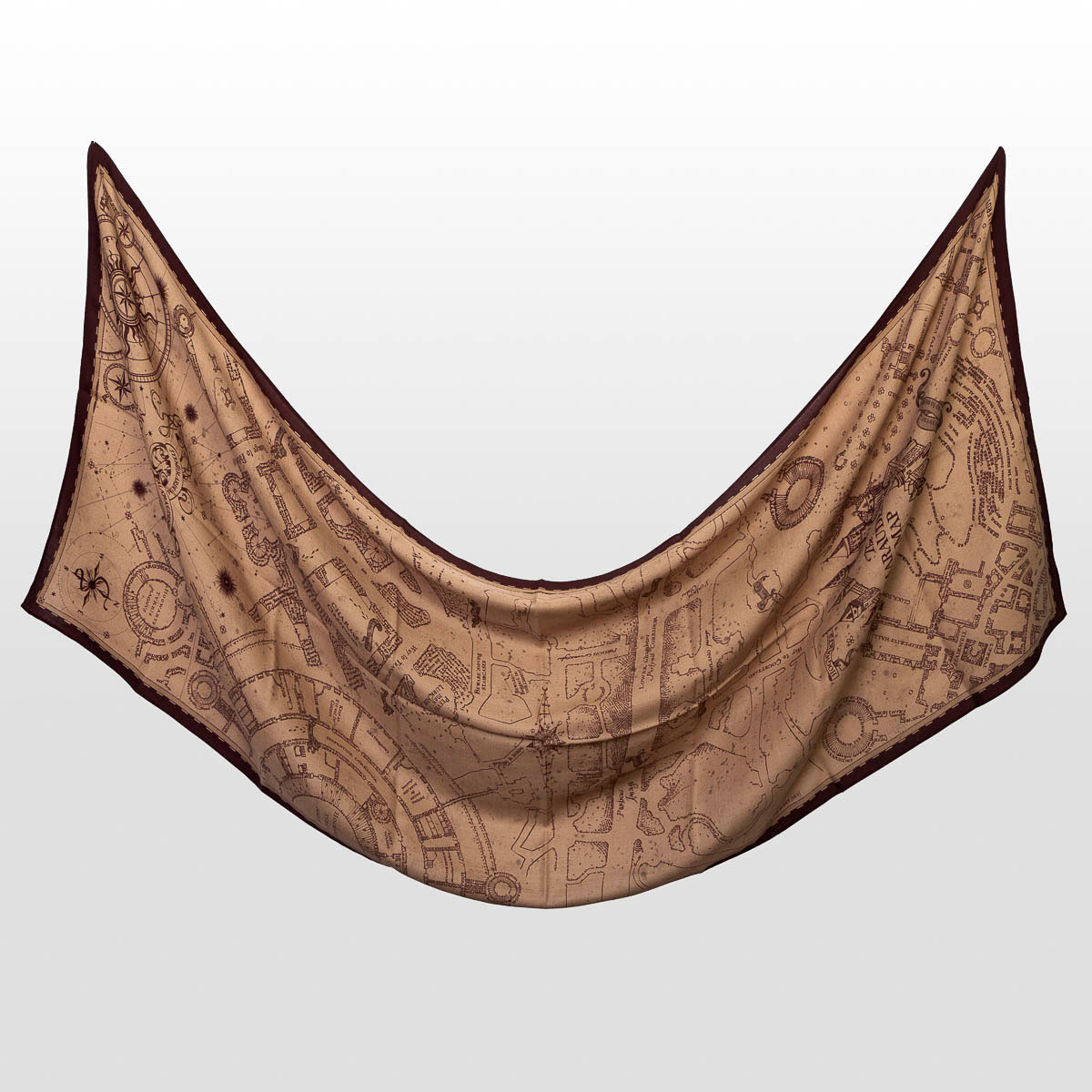 Wool and silk Harry Potter scarf - The Marauder's Map (unfolded)