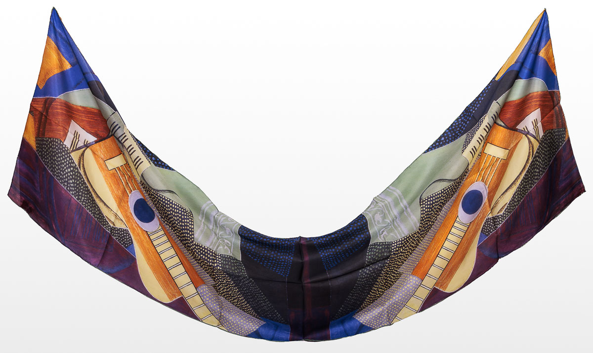 Sciarpa Juan Gris - Chitarra su un tavolo (180 x 55 cm) (spiegato)