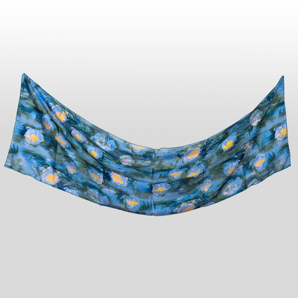 Foulard Monet - Ninfee blu (spiegato)