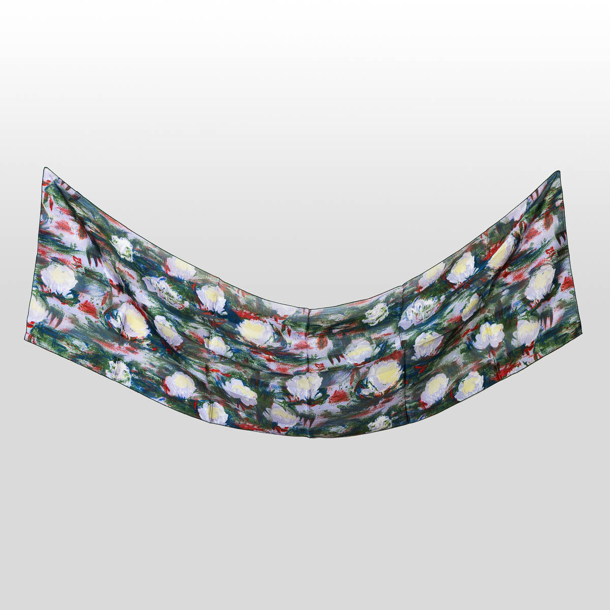 Foulard Claude Monet - Ninfee (viola), spiegato