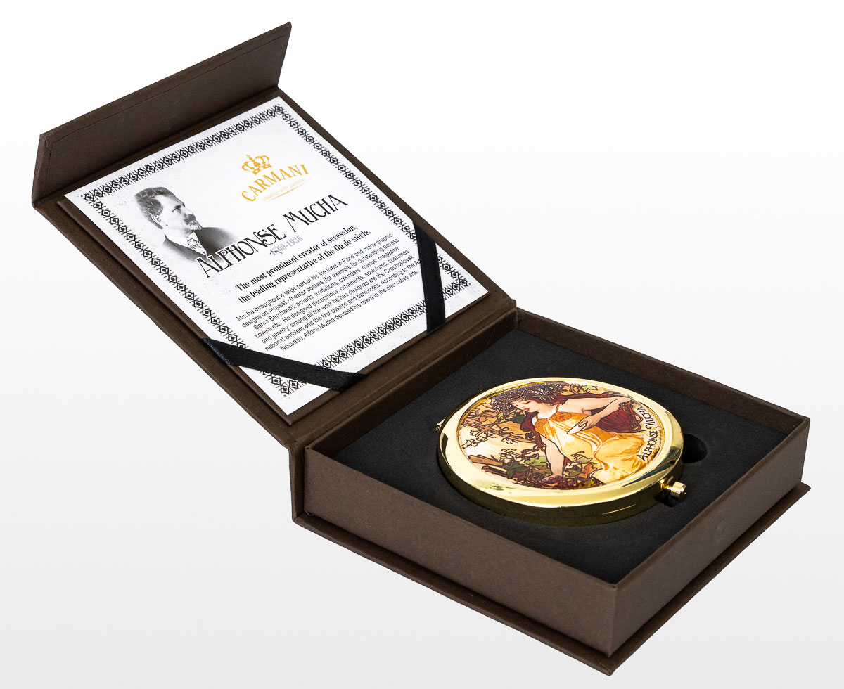 Espejo de bolsillo Alfons Mucha : Otoño (detalle)