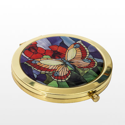 Tiffany compact mirror : Butterfly