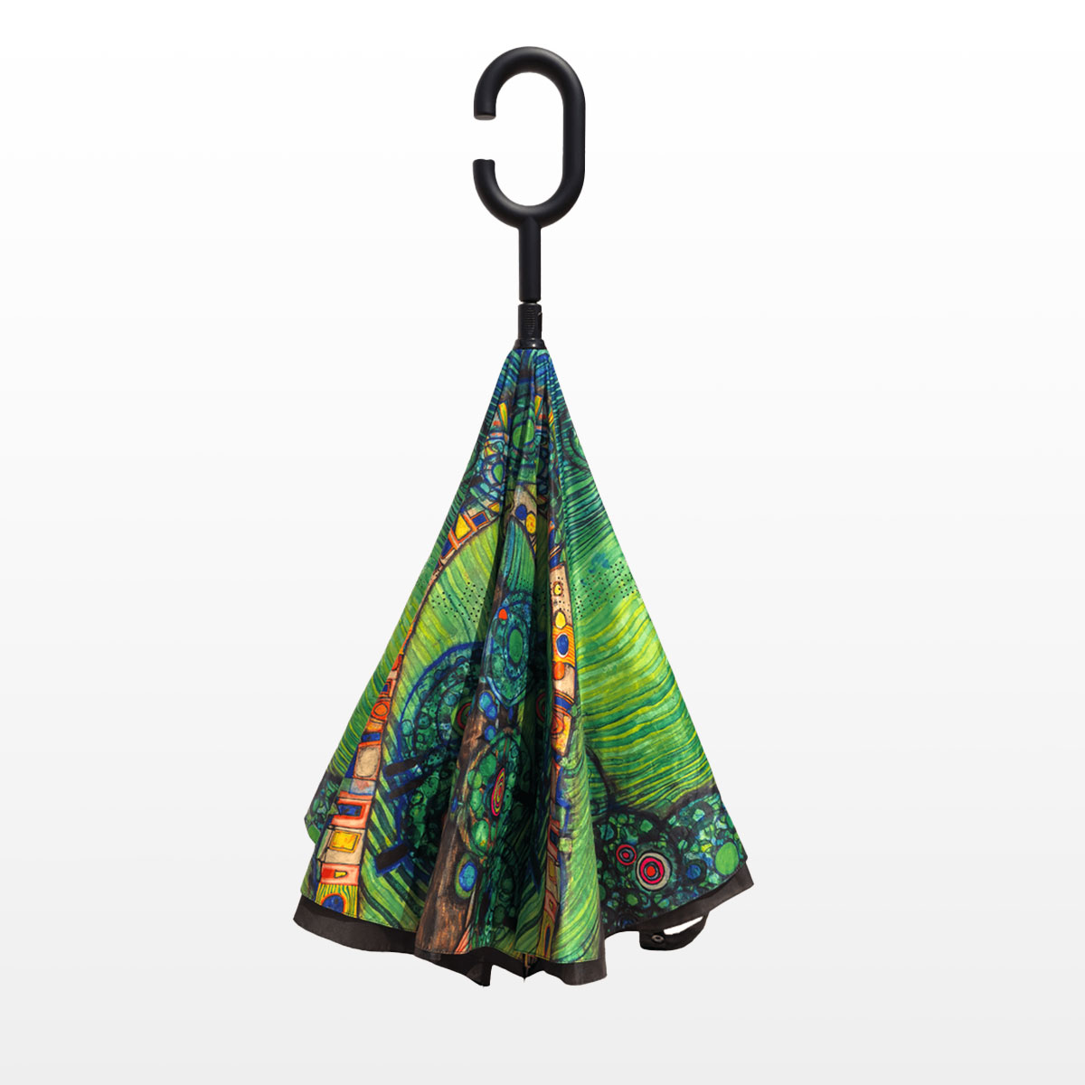 Parapluie Hundertwasser - Green Town (Upside down)