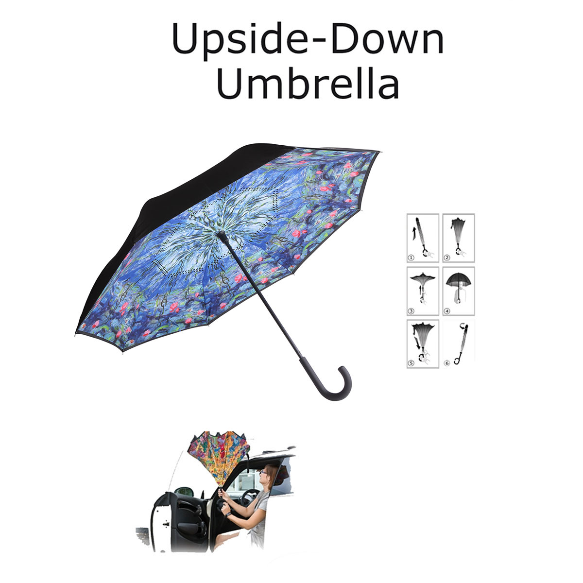 Claude Monet Umbrella : Water Lilies (Upside down)