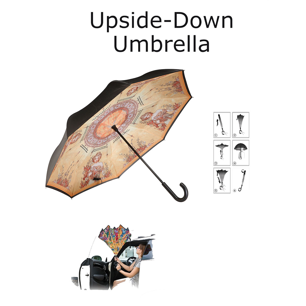 Paraguas Alfons Mucha : La primavera