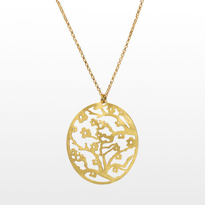Vincent Van Gogh pendant : Almond Branches in Bloom (gold finish)