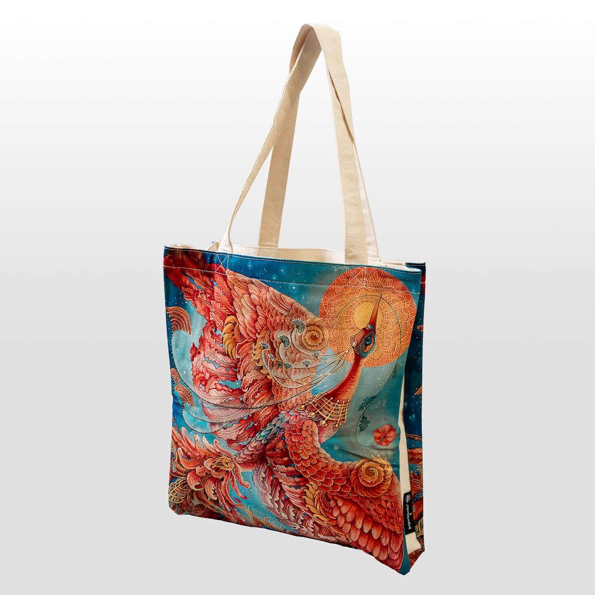Borsa shopper in tela - Uccello di Fuoco (motivo posteriore della borsa)