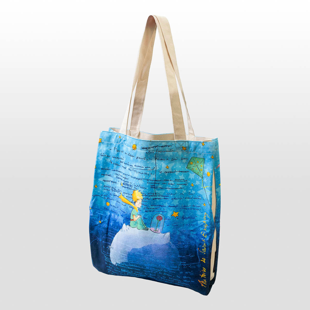 Borsa shopper in tela - Saint Exupéry - Il Piccolo Principe (motivo posteriore della borsa)