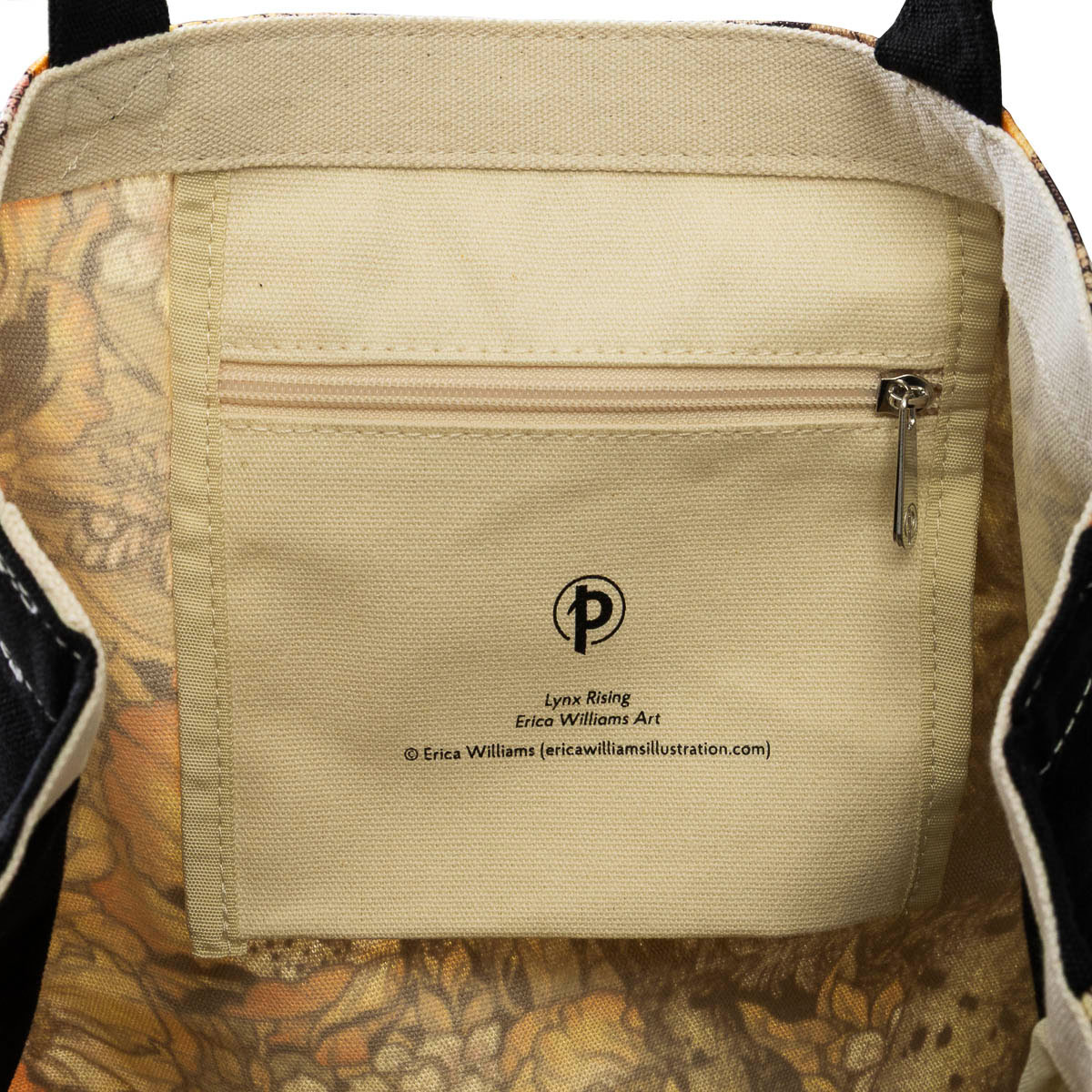 Borsa shopper in tela - Lince Maestosa (tasca interna della borsa)