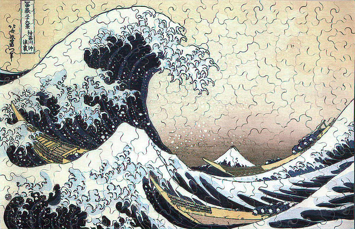 Puzzle di legno Hokusai : La grande onda di Kanagawa (Michèle Wilson), 250p