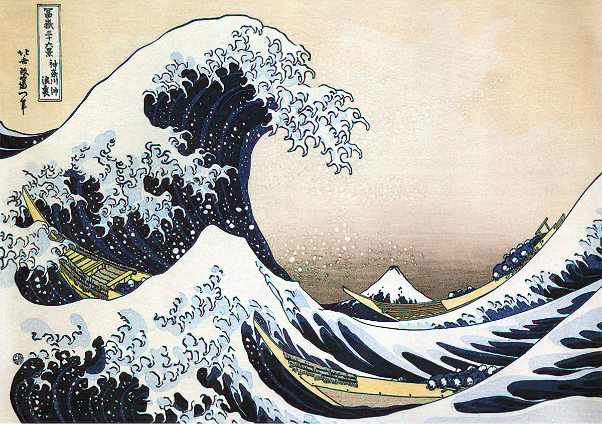 Hokusai Wooden Puzzle for kids : The Great Wave (detail)