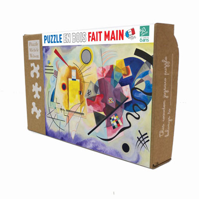 Puzzle enfant en bois Kandinsky : Jaune Rouge Bleu (boîte)