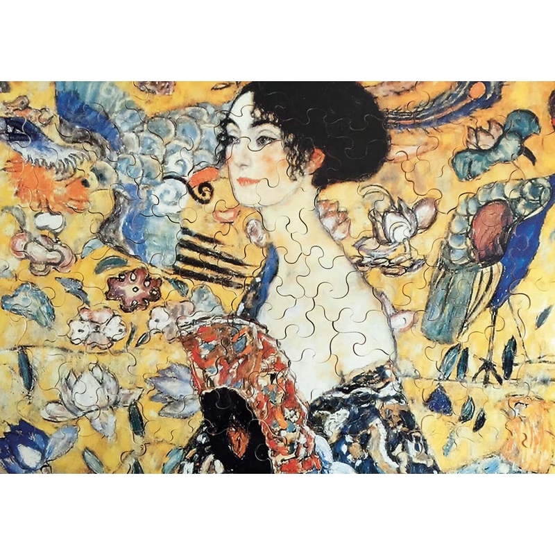 Puzzle di legno per bambini Gustav Klimt : Donna con ventaglio