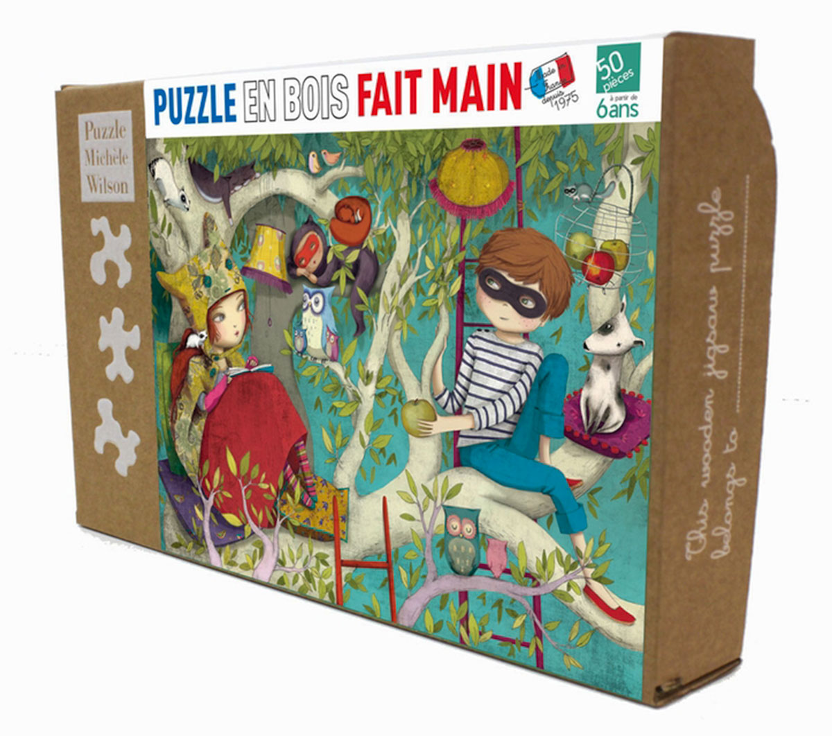 Wooden Puzzle for kids : Reading (box)