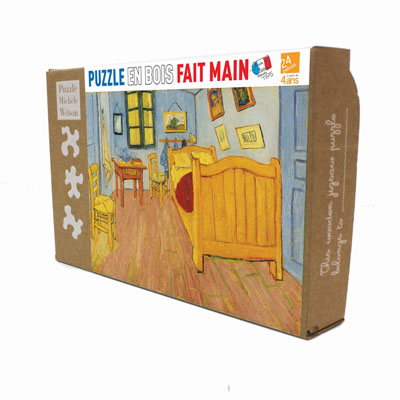 Rompecabezas de madera para niños Vincent Van Gogh : La chambre à Arles (caja)
