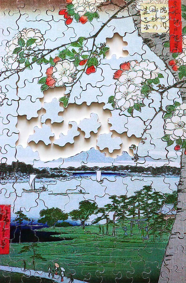 Hiroshige Wooden Puzzle : Apple blossoms (Michèle Wilson), 150p