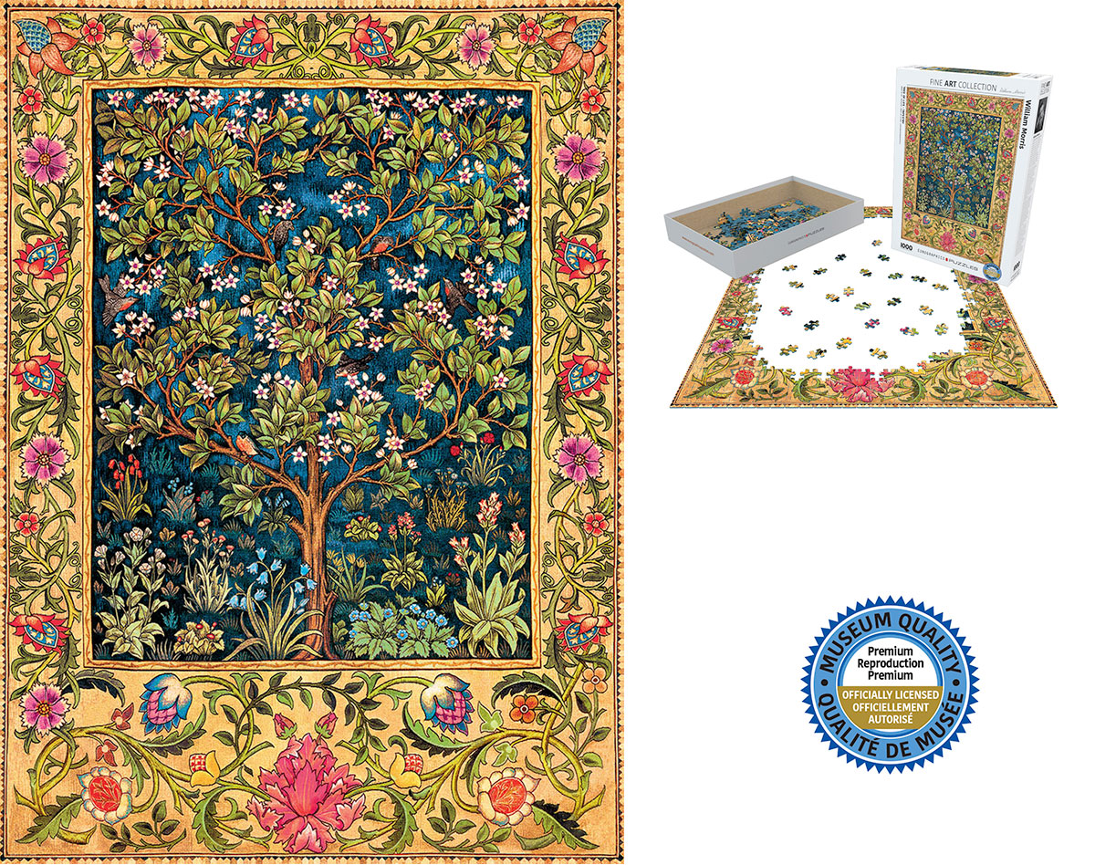 Puzzle 1000 pièces - Arbre de vie, tapisserie, de William Morris
