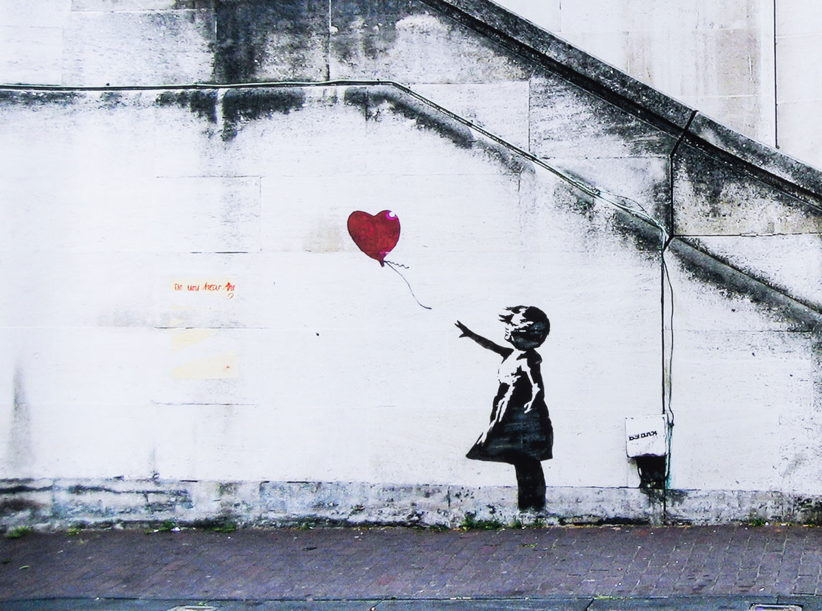 Stampa Banksy : Girl With Balloon - Stampa 80 x 60 cm