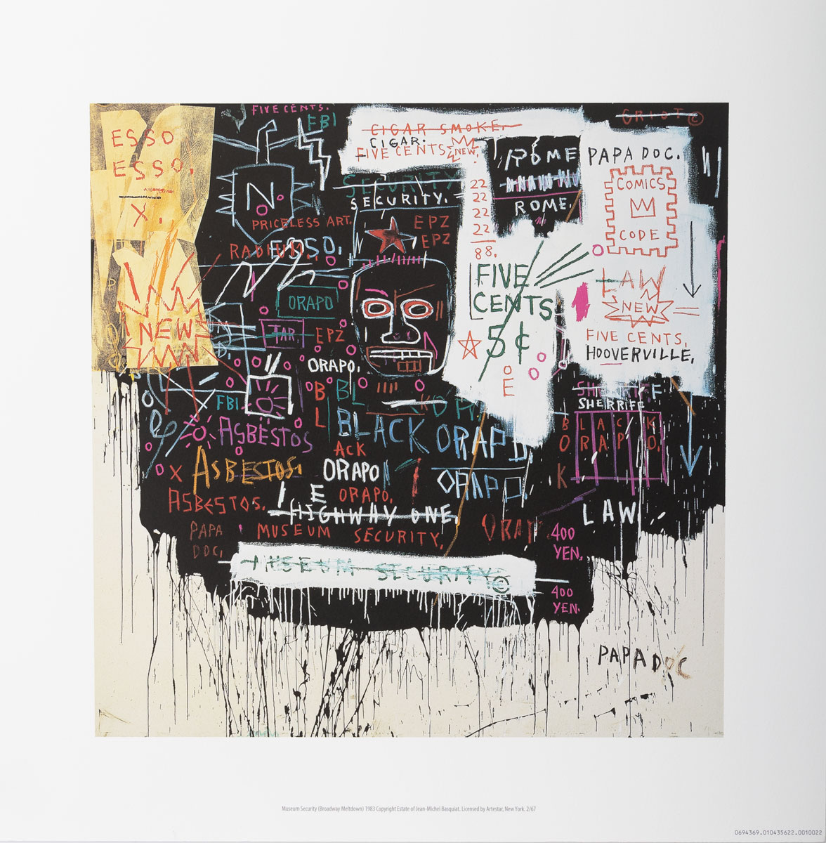 Lámina Jean-Michel Basquiat :  Museum Security - Lámina