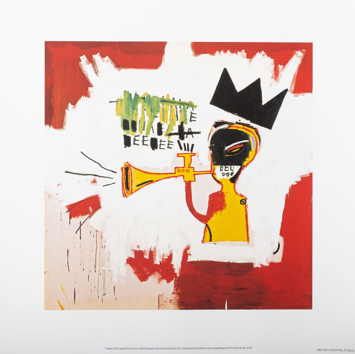 Lámina Jean-Michel Basquiat :  Trumpet (1984) - Lámina 40 x 40 cm