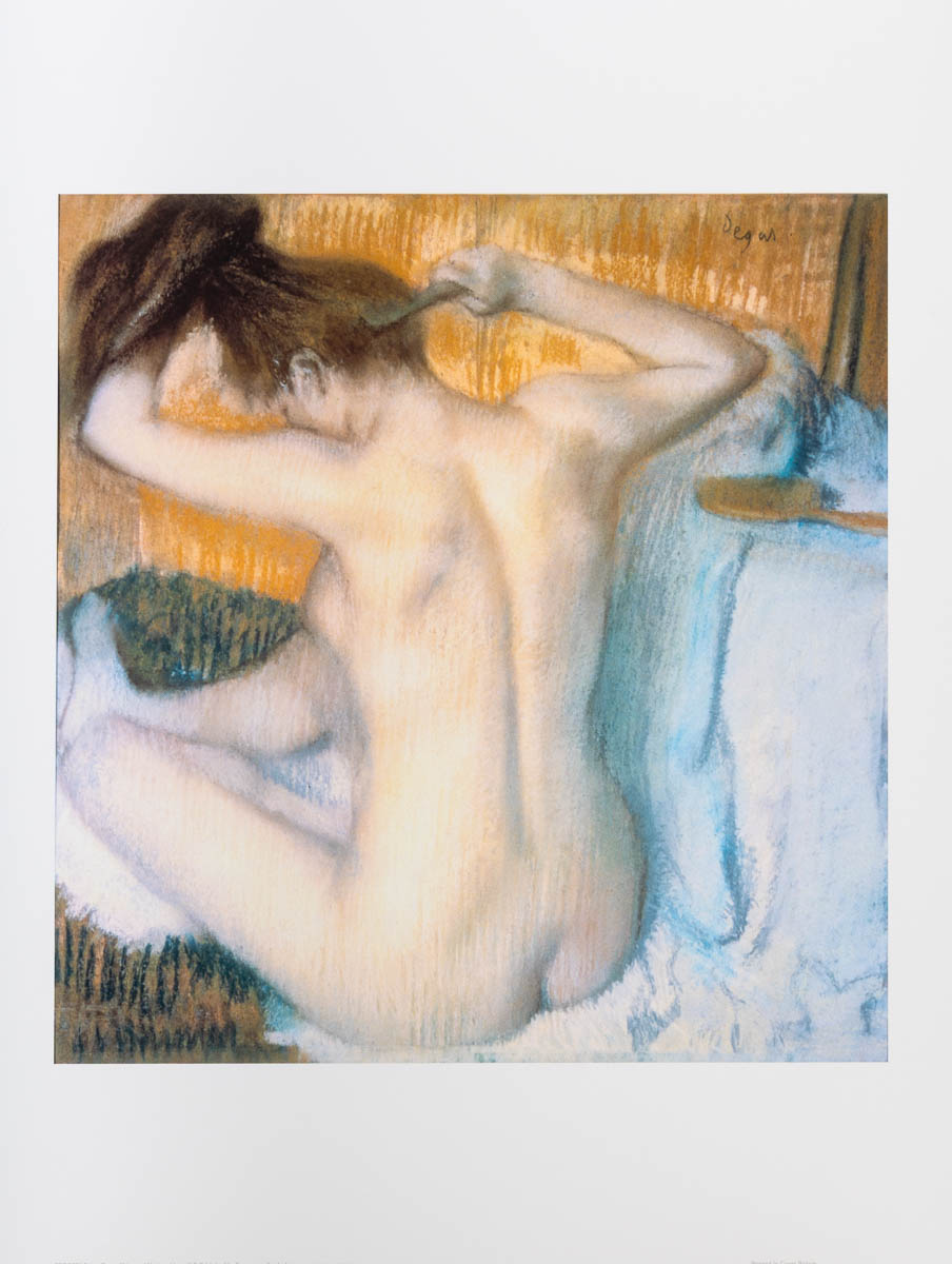 Affiche Edgar Degas - Femme nue assise, se peignant après la toilette - Affiche