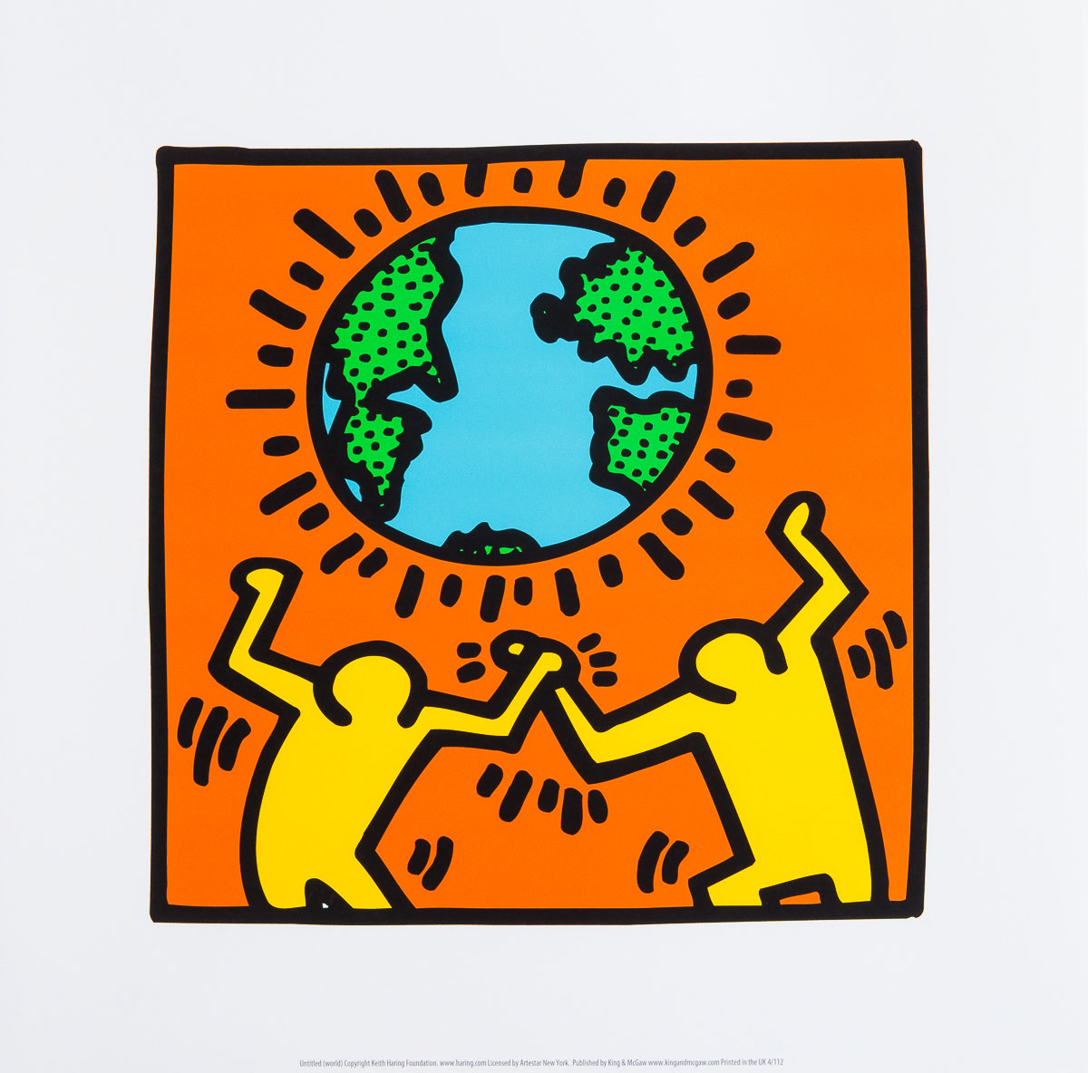 Keith Haring Art Print - Earth, world - Print