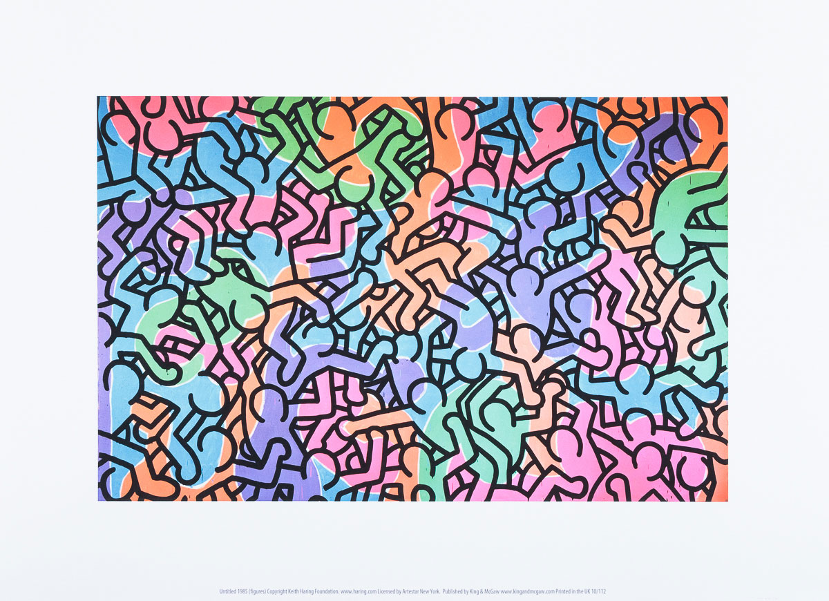 Affiche Keith Haring : Figures (1985) - Affiche encadrée