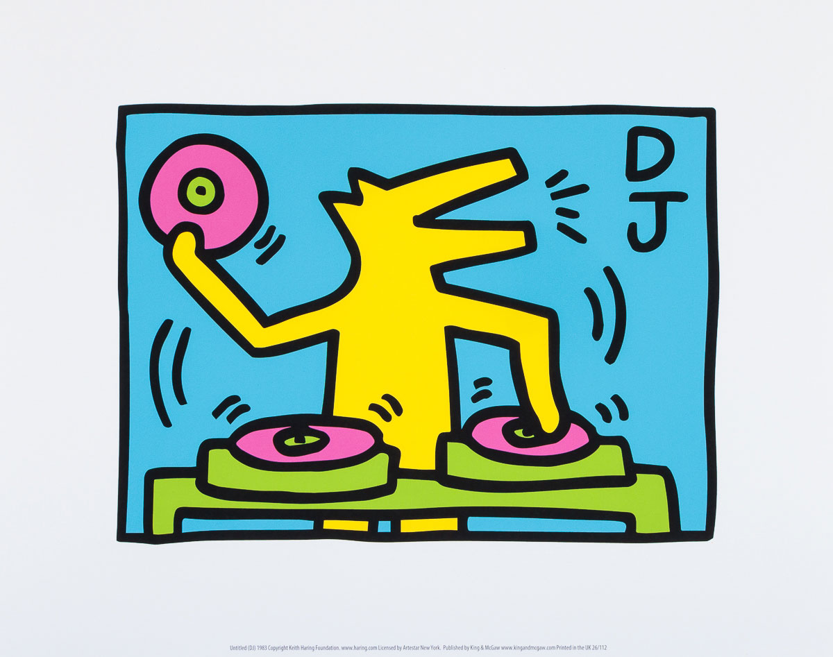 Lámina Keith Haring : Untitled DJ (1983) - Lámina
