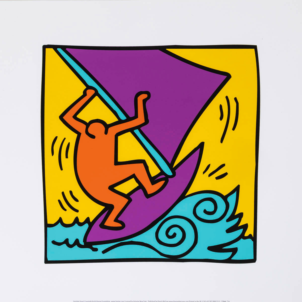 Keith Haring Art Print - Windsurfing - 40 x 40 cm