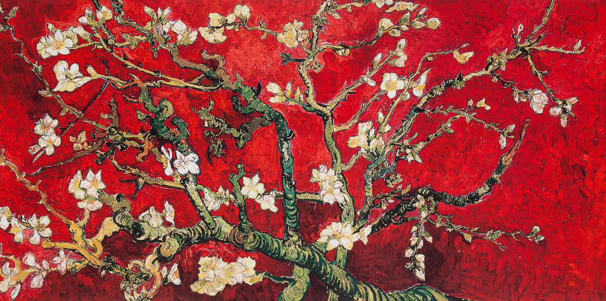 Lámina Vincent Van Gogh - Rama de almendro en flor (rojo) - Lámina 100 x 50 cm