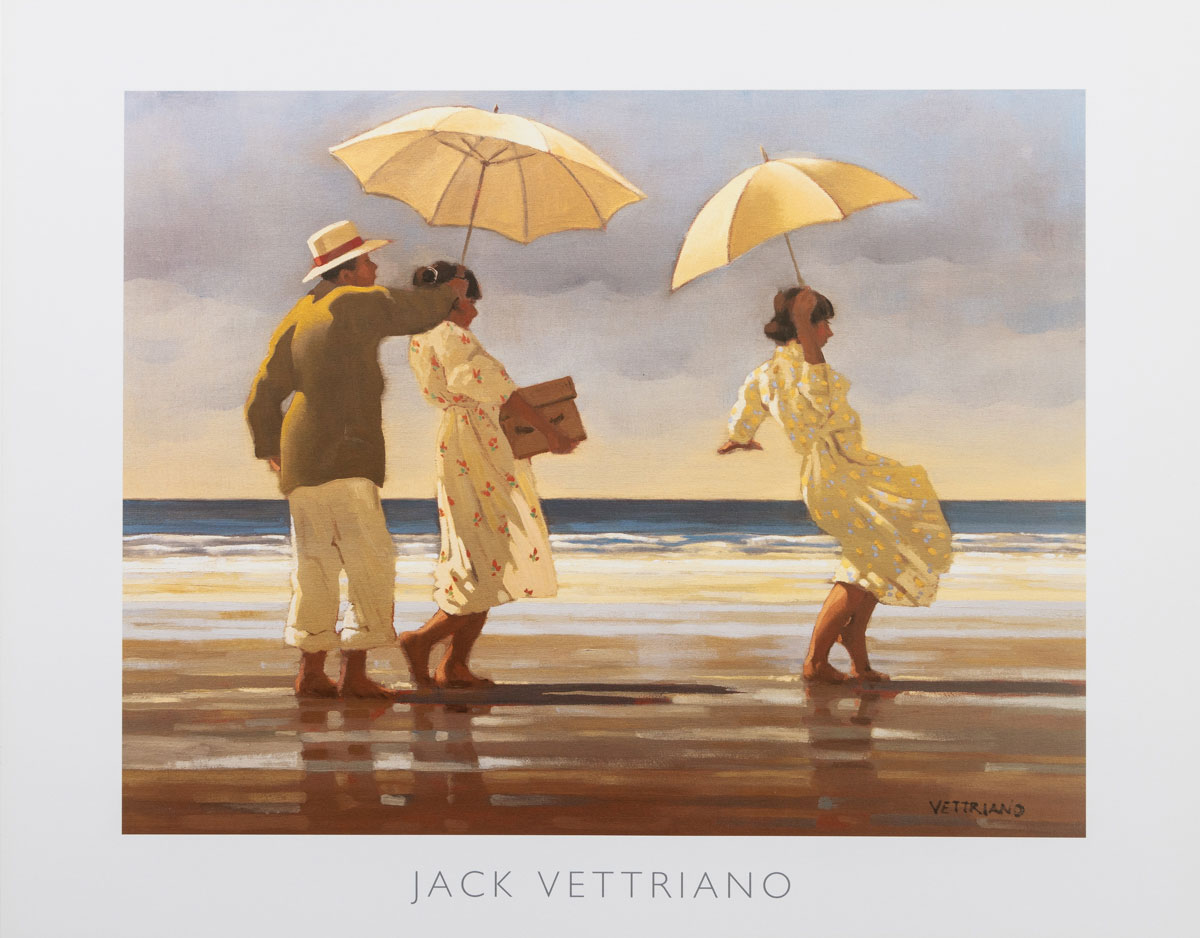 Póster Jack Vettriano - The Picnic Party - Lámina enmarcada 50 x 40 cm  
