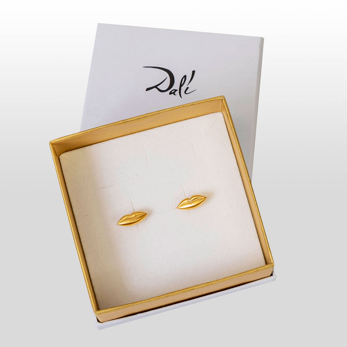 Pendientes inspirados en Salvador Dalí: Labios - Dorada