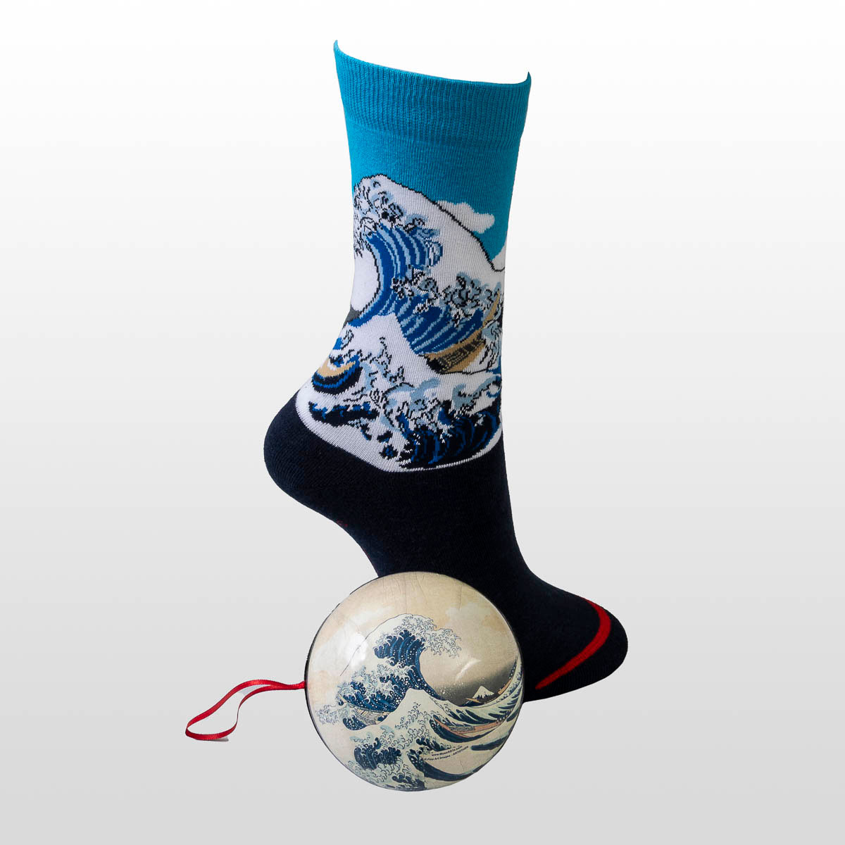 Calcetines en una bola de regalo de Navidad - Hokusai: La gran ola de Kanagawa - EU 36-40 / US 6.5-9 / UK 3.5-6.5