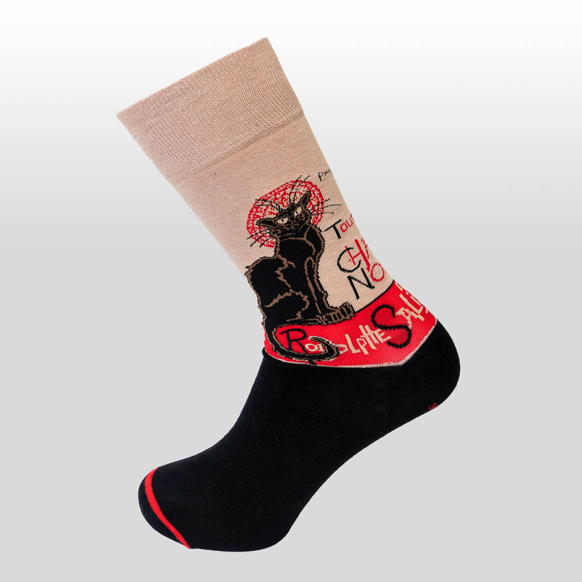 Calcetines Steinlen: El gato negro - EU 36-40 / US 6.5-9 / UK 3.5-6.5